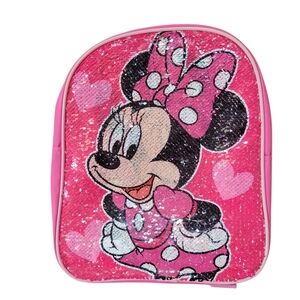 NEW! Small Pink Minnie Mouse Sequins Backpack. Flip The Sequins To Change Design
